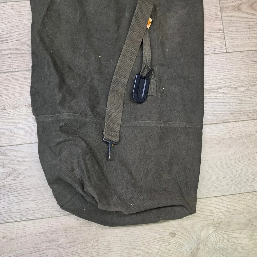 Military Duffel Bag Mens OS Olive Green Good Canvas Sea Bag Hook Top